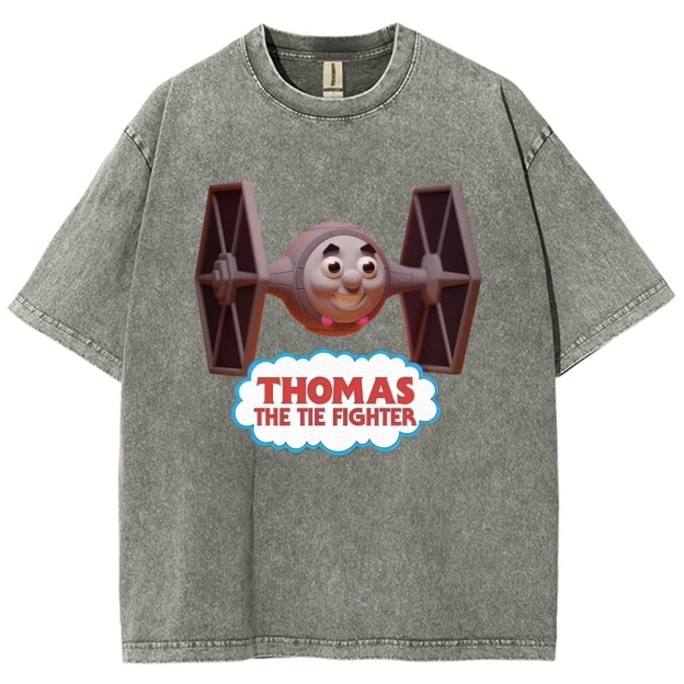 "Thomas The Tie Fighter" Pilot Parody Washed T-Shirt
