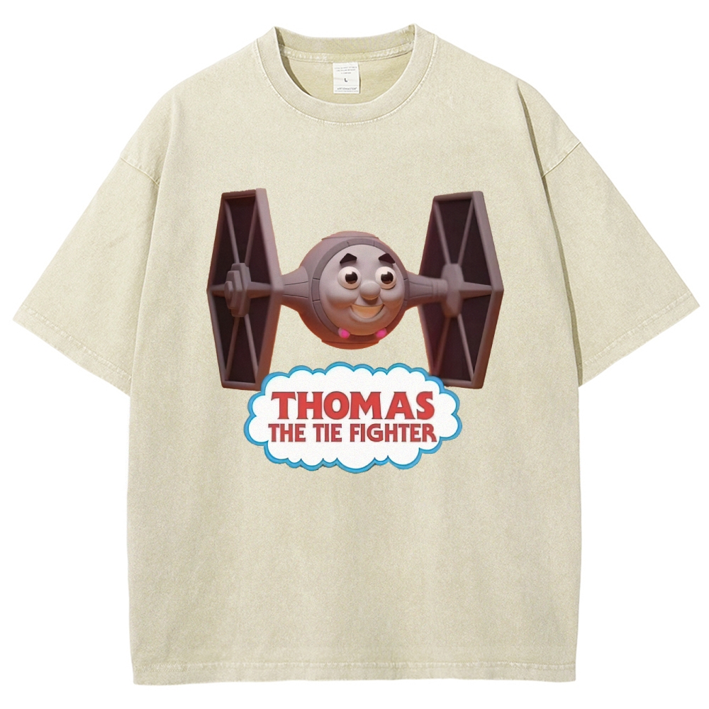 "Thomas The Tie Fighter" Pilot Parody Washed T-Shirt