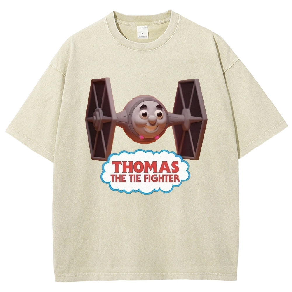 "Thomas The Tie Fighter" Pilot Parody Washed T-Shirt