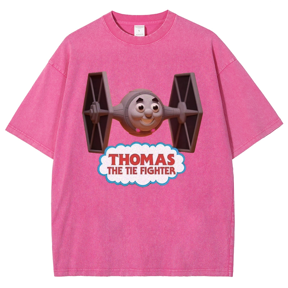 "Thomas The Tie Fighter" Pilot Parody Washed T-Shirt