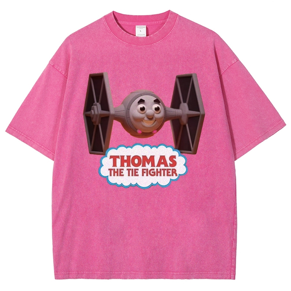 "Thomas The Tie Fighter" Pilot Parody Washed T-Shirt