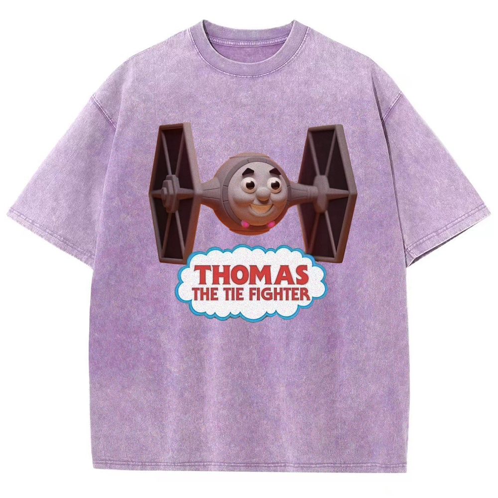 "Thomas The Tie Fighter" Pilot Parody Washed T-Shirt