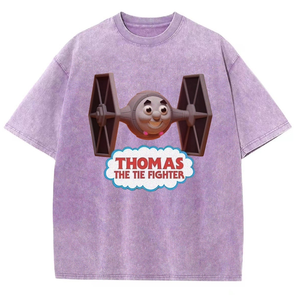 "Thomas The Tie Fighter" Pilot Parody Washed T-Shirt
