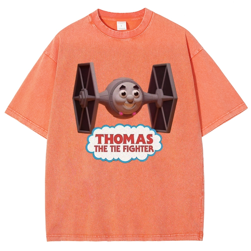 "Thomas The Tie Fighter" Pilot Parody Washed T-Shirt