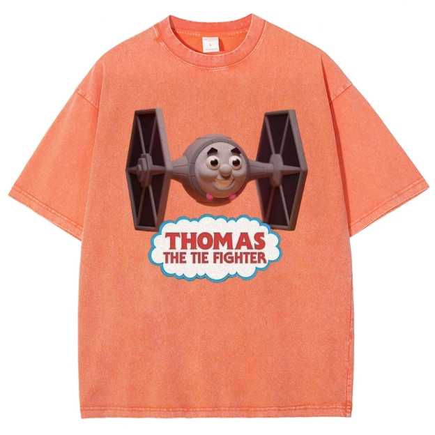 "Thomas The Tie Fighter" Pilot Parody Washed T-Shirt