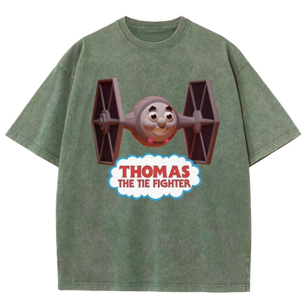 "Thomas The Tie Fighter" Pilot Parody Washed T-Shirt
