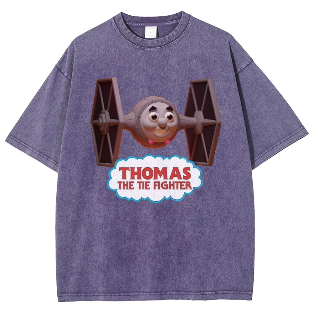 "Thomas The Tie Fighter" Pilot Parody Washed T-Shirt