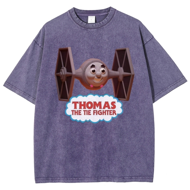 "Thomas The Tie Fighter" Pilot Parody Washed T-Shirt
