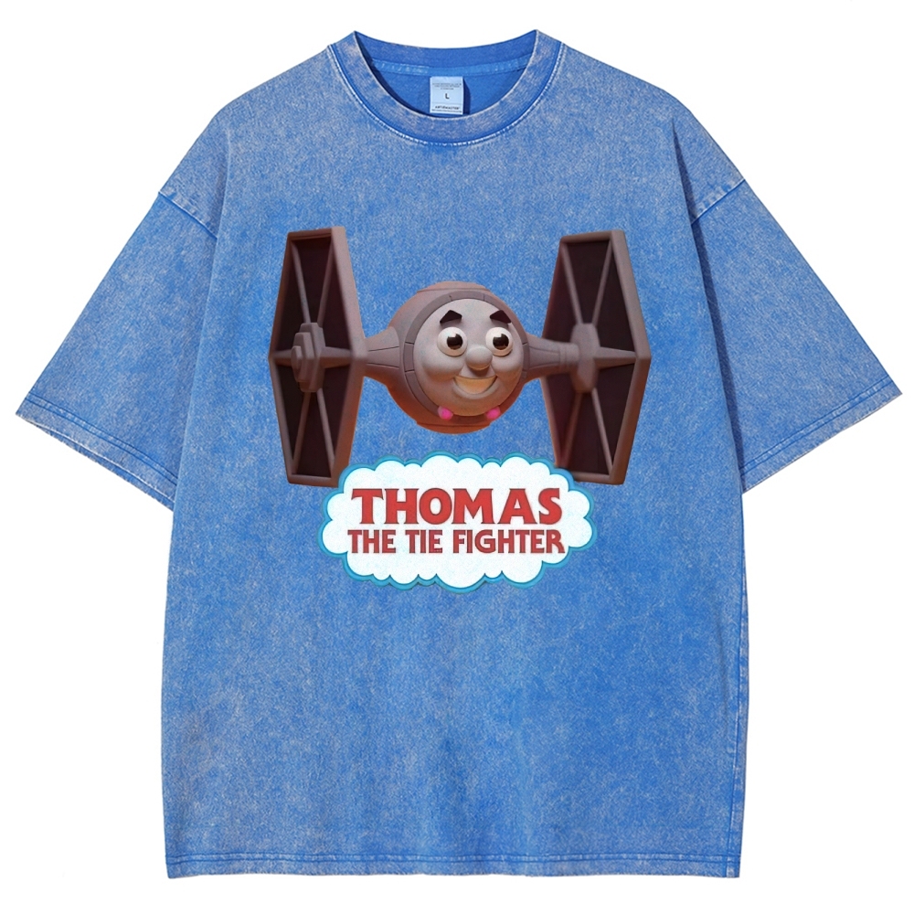 "Thomas The Tie Fighter" Pilot Parody Washed T-Shirt