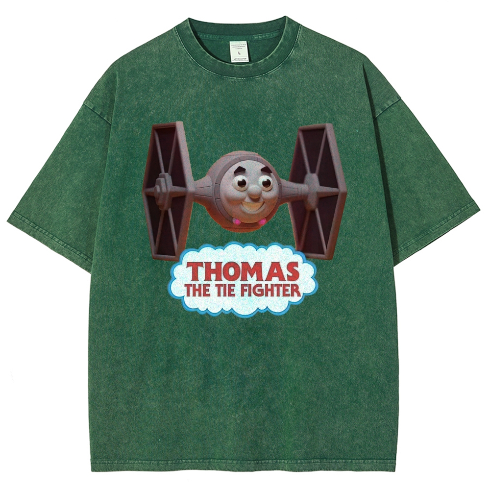 "Thomas The Tie Fighter" Pilot Parody Washed T-Shirt