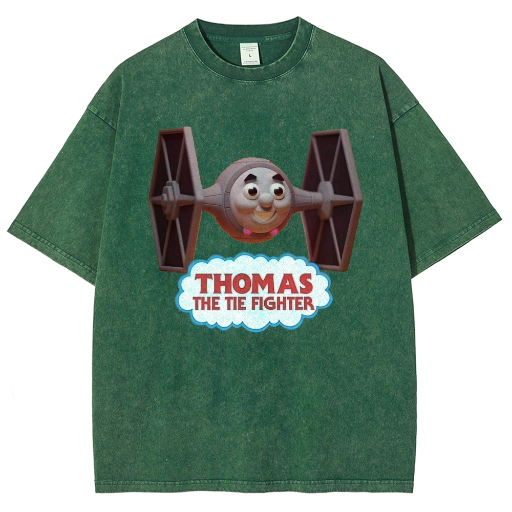 "Thomas The Tie Fighter" Pilot Parody Washed T-Shirt