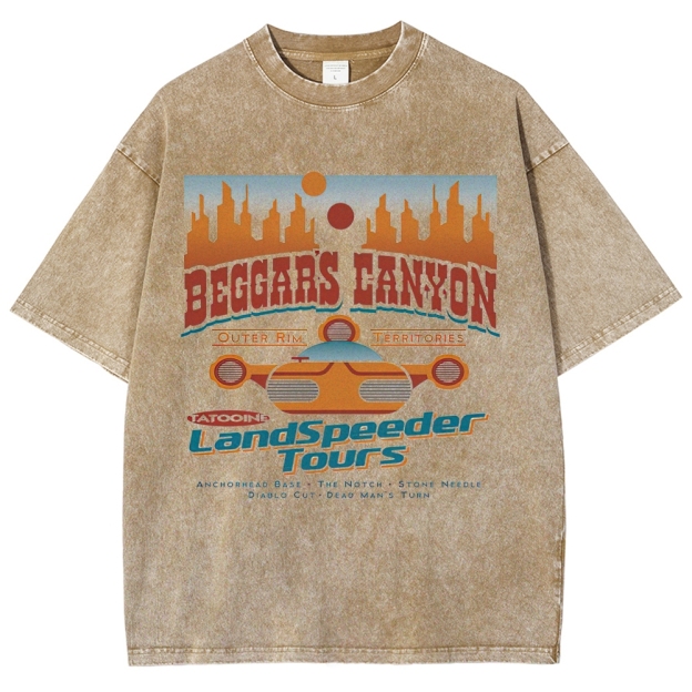 "Beggar's Canyon" LandSpeeder Tours Retro Travel Washed T-Shirt
