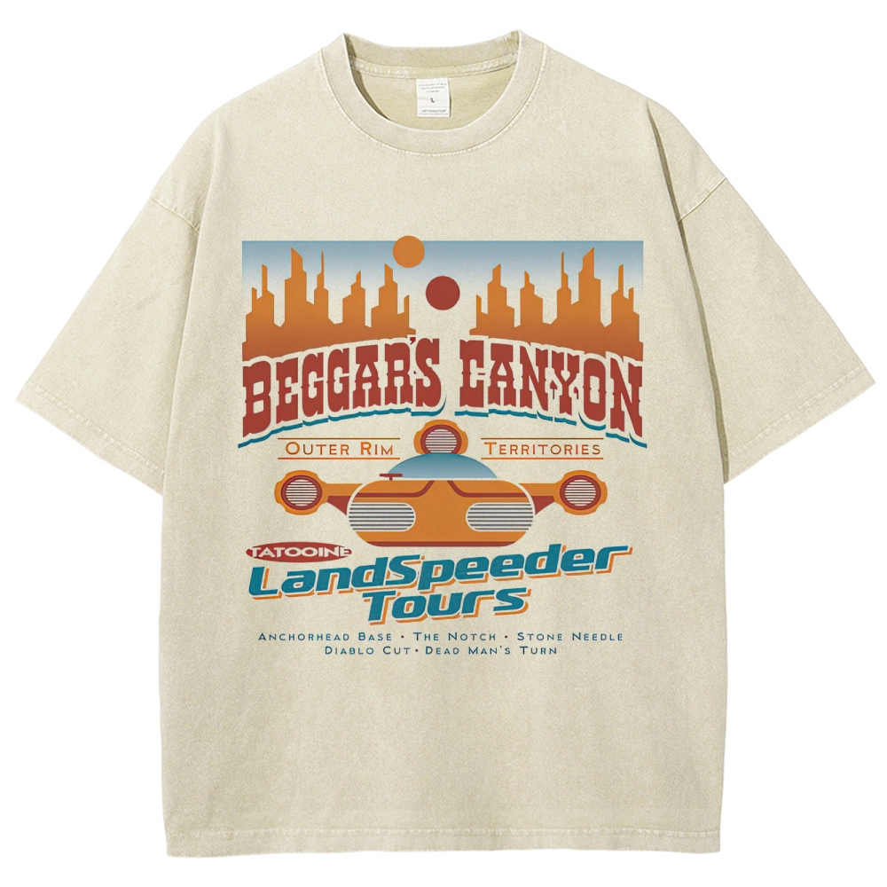 "Beggar's Canyon" LandSpeeder Tours Retro Travel Washed T-Shirt