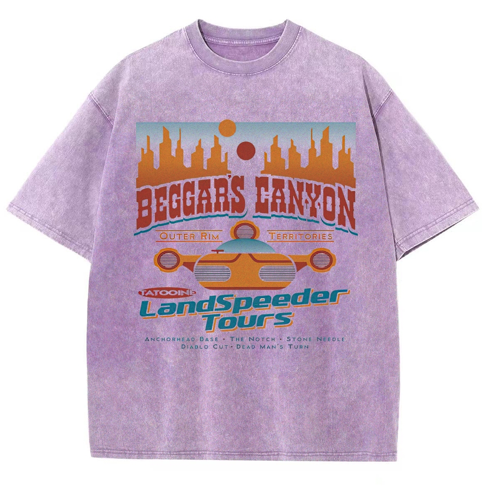 "Beggar's Canyon" LandSpeeder Tours Retro Travel Washed T-Shirt