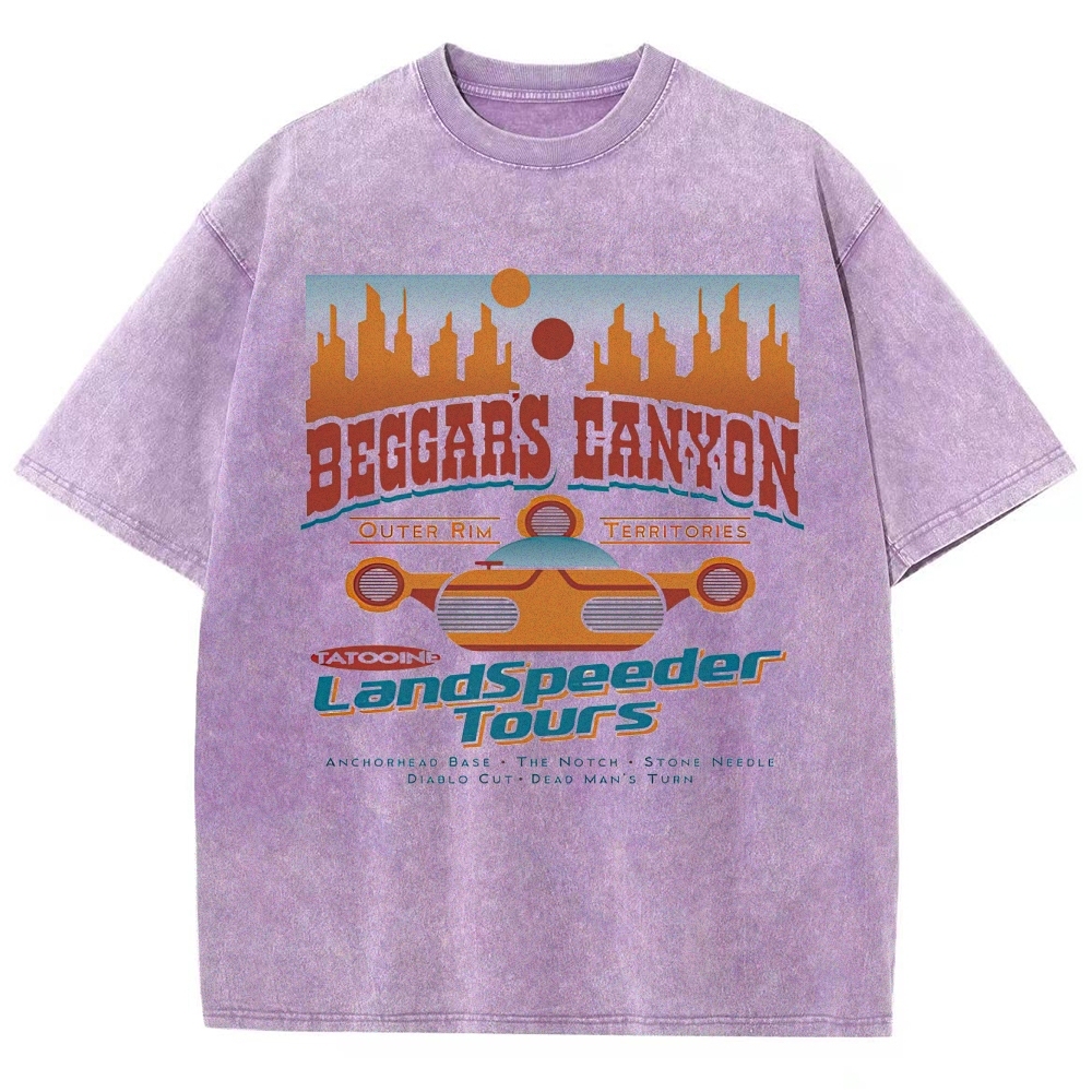 "Beggar's Canyon" LandSpeeder Tours Retro Travel Washed T-Shirt