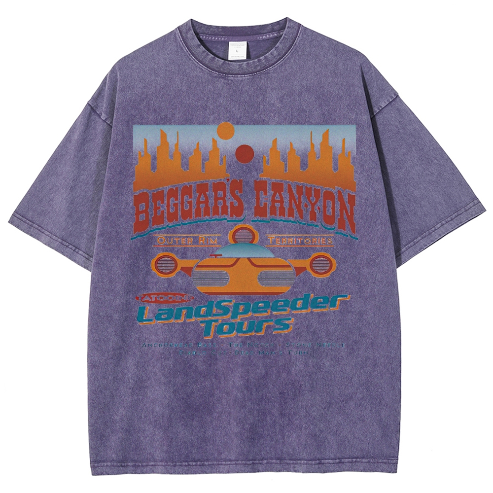 "Beggar's Canyon" LandSpeeder Tours Retro Travel Washed T-Shirt