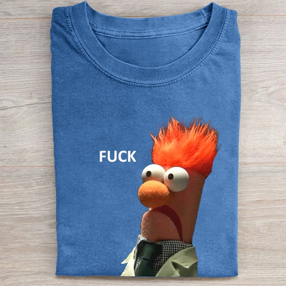 "FUCK" Beaker Meme Vintage Washed Tee