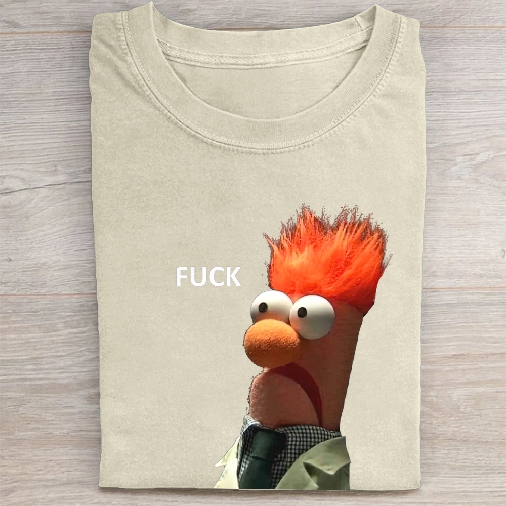 "FUCK" Beaker Meme Vintage Washed Tee