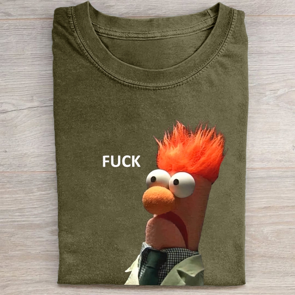 "FUCK" Beaker Meme Vintage Washed Tee