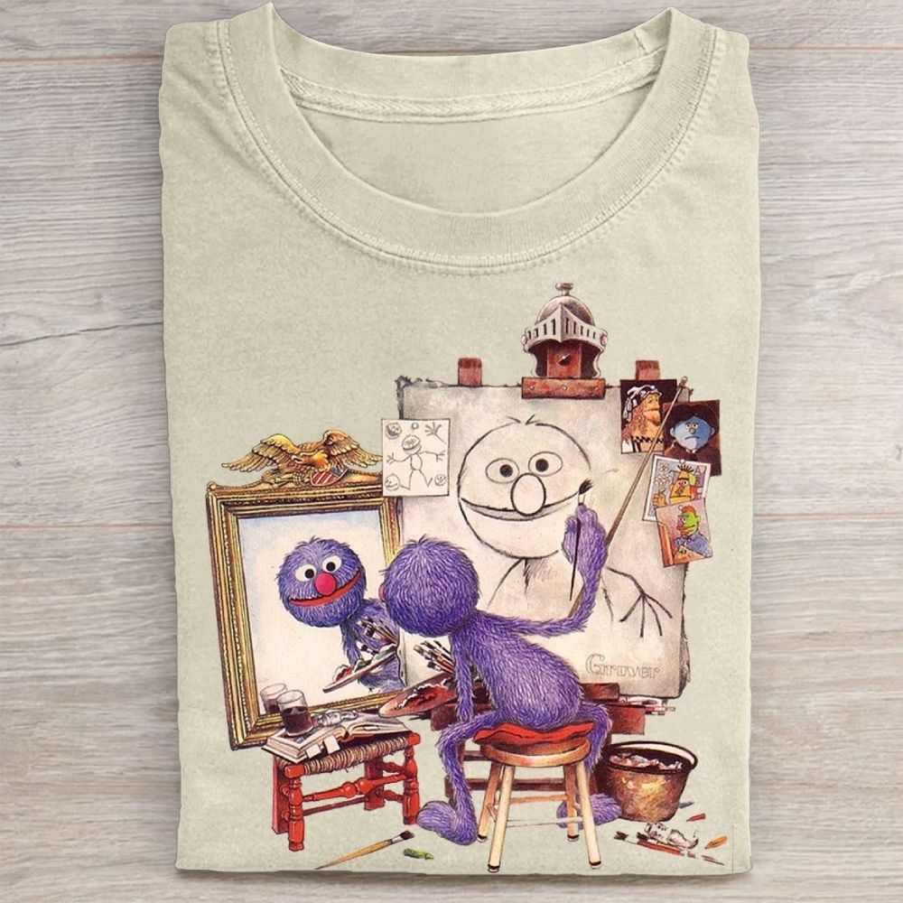 Grover Self-Portrait Artist Vintage Washed Tee
