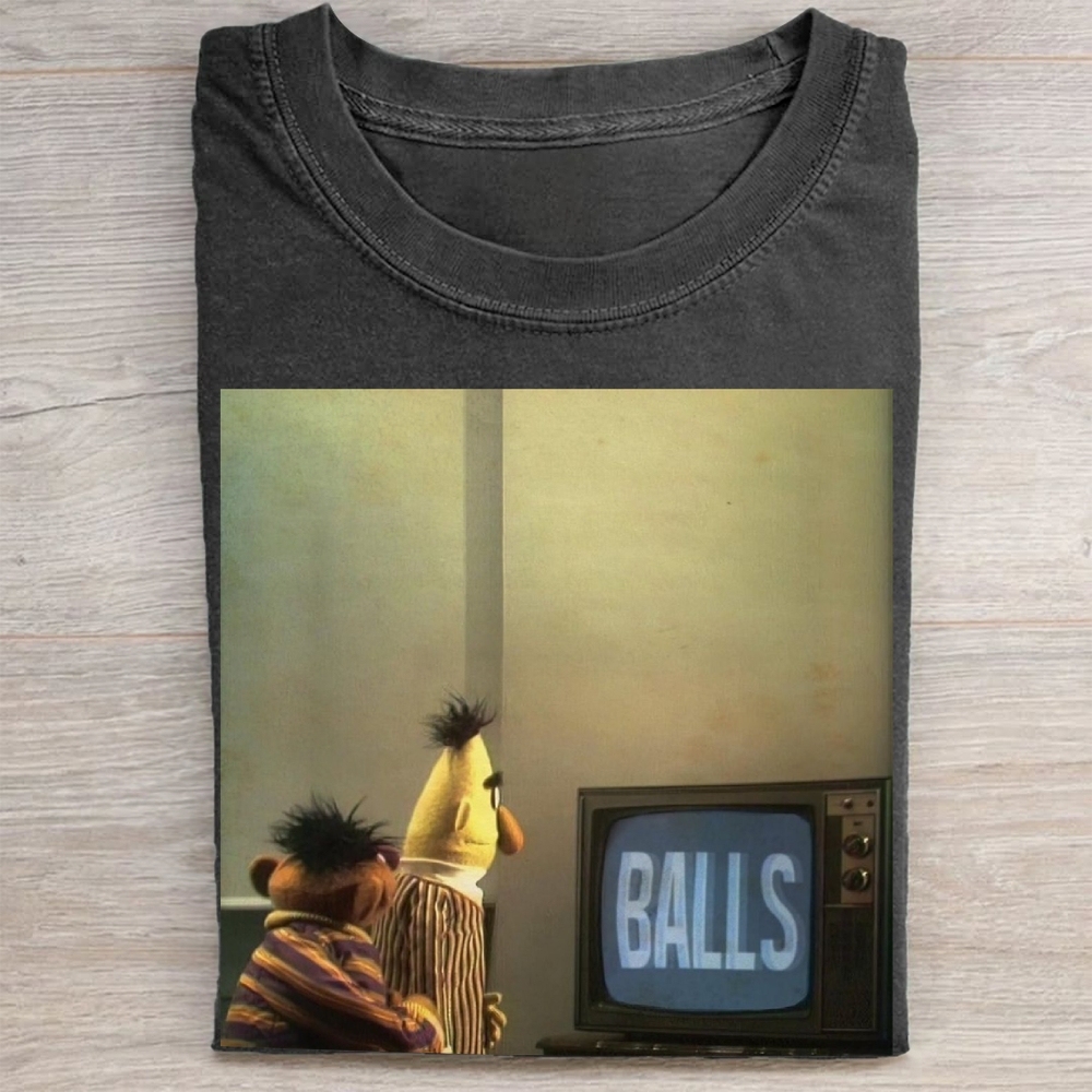 Bert & Ernie "Balls" TV Meme Vintage Washed Tee