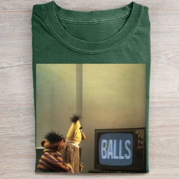 Bert & Ernie "Balls" TV Meme Vintage Washed Tee