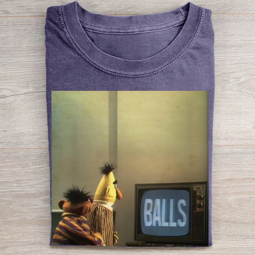 Bert & Ernie "Balls" TV Meme Vintage Washed Tee