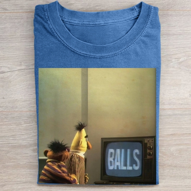 Bert & Ernie "Balls" TV Meme Vintage Washed Tee