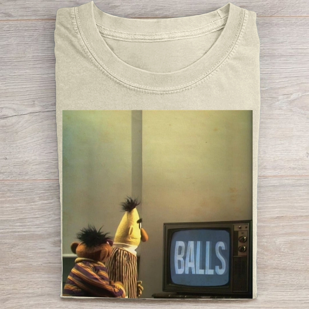 Bert & Ernie "Balls" TV Meme Vintage Washed Tee