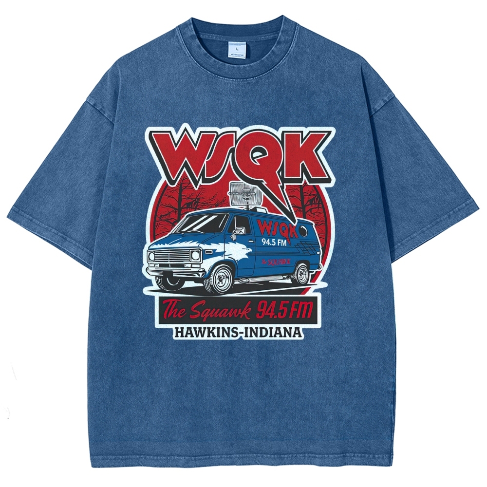 "WSQK The Squawk" Retro Radio Van Washed T-Shirt