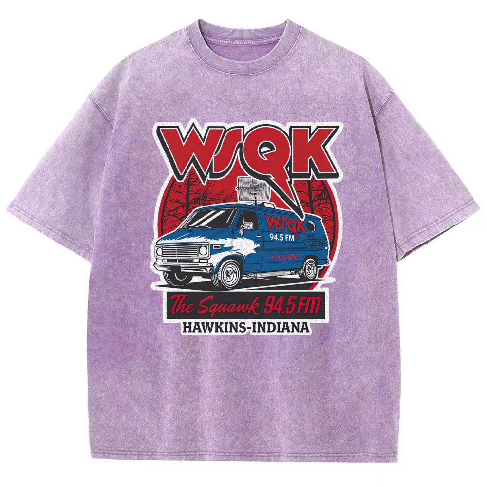 "WSQK The Squawk" Retro Radio Van Washed T-Shirt