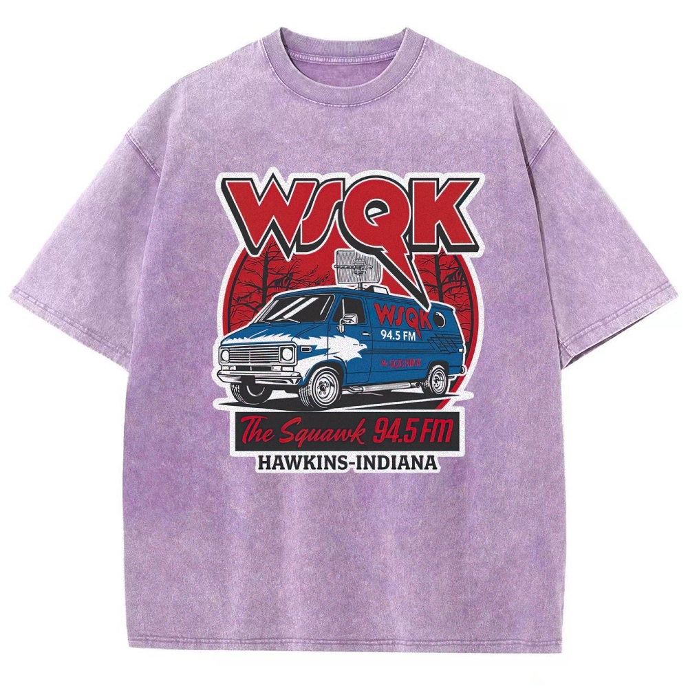 "WSQK The Squawk" Retro Radio Van Washed T-Shirt