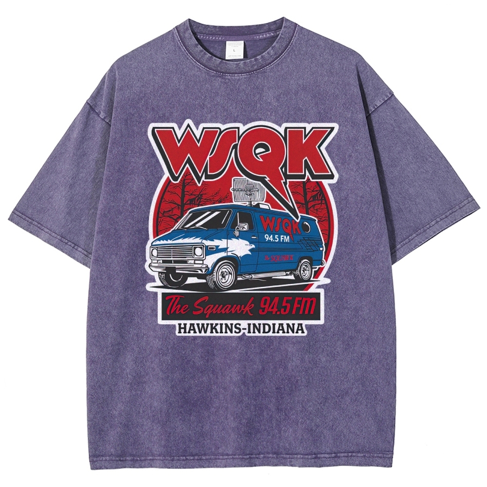 "WSQK The Squawk" Retro Radio Van Washed T-Shirt