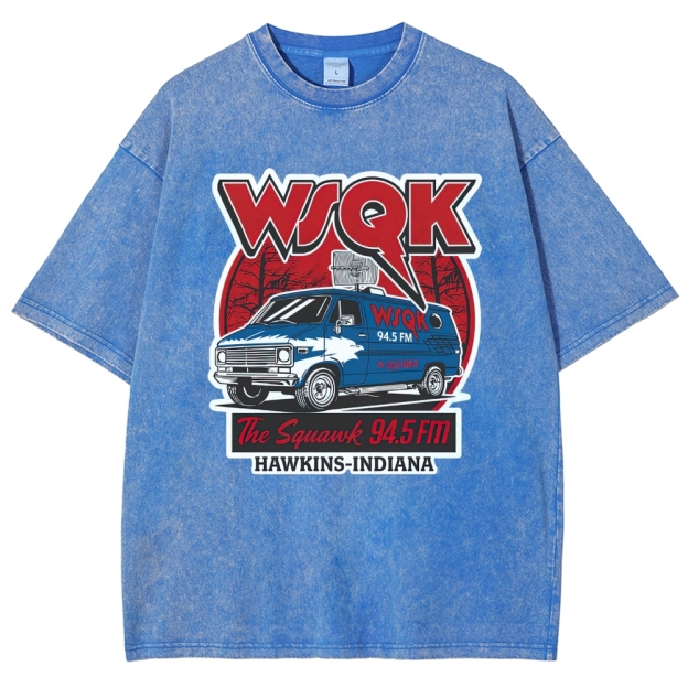 "WSQK The Squawk" Retro Radio Van Washed T-Shirt
