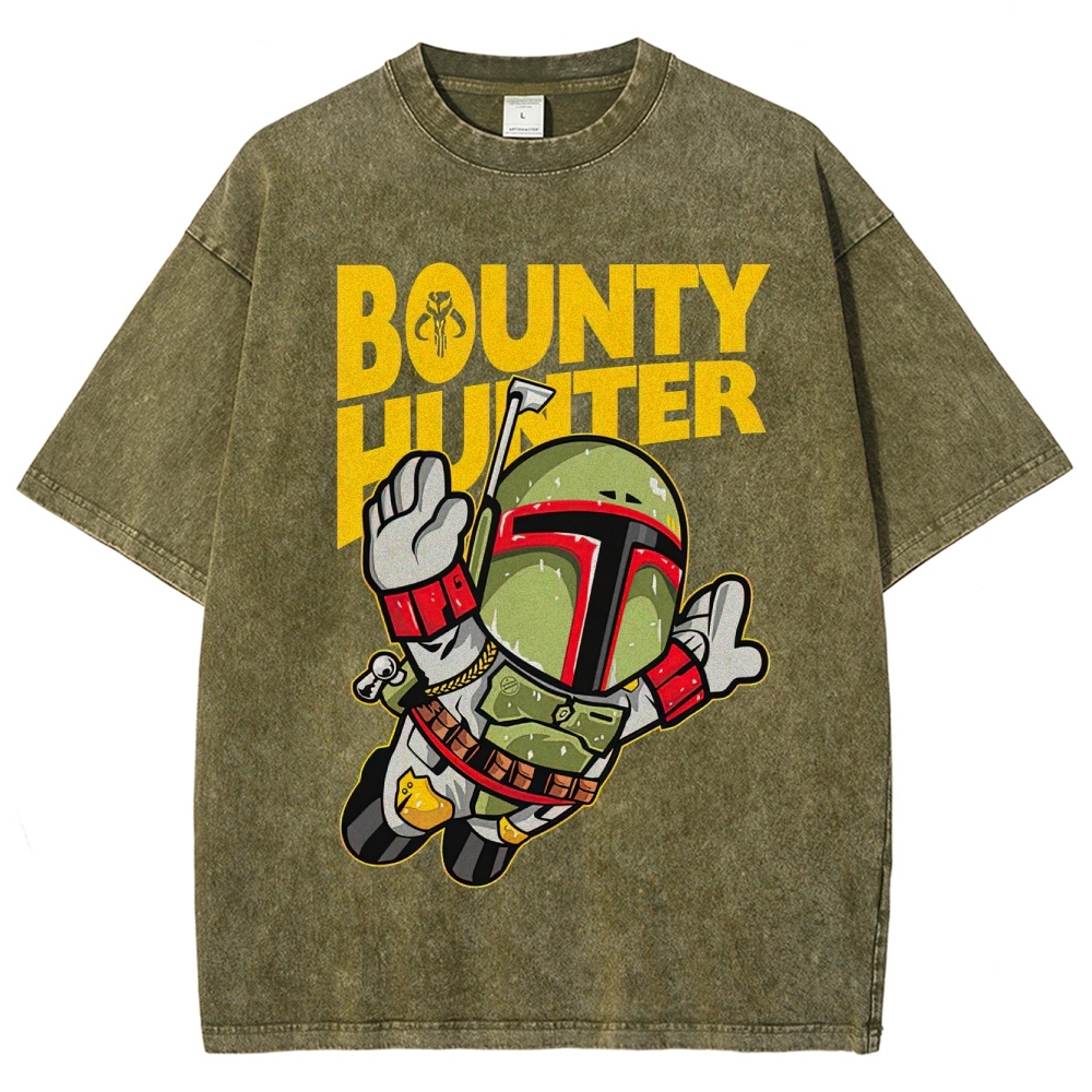 "Bounty Hunter" Space Mercenary Retro Washed T-Shirt