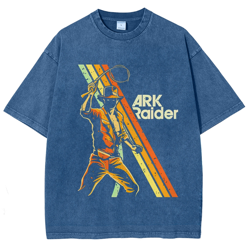 Adventurer Retro Illustration Washed T-Shirt