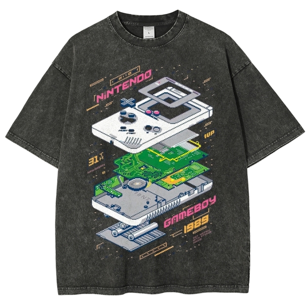 Vintage Game Console Disassembled Washed T-Shirt