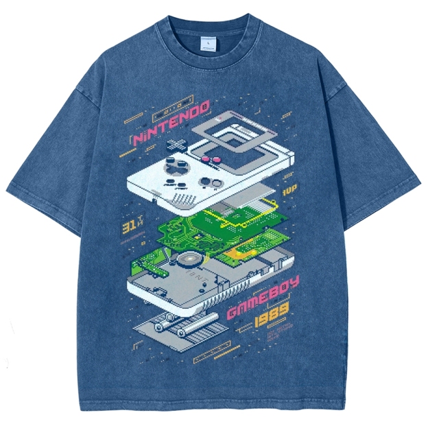 Vintage Game Console Disassembled Washed T-Shirt