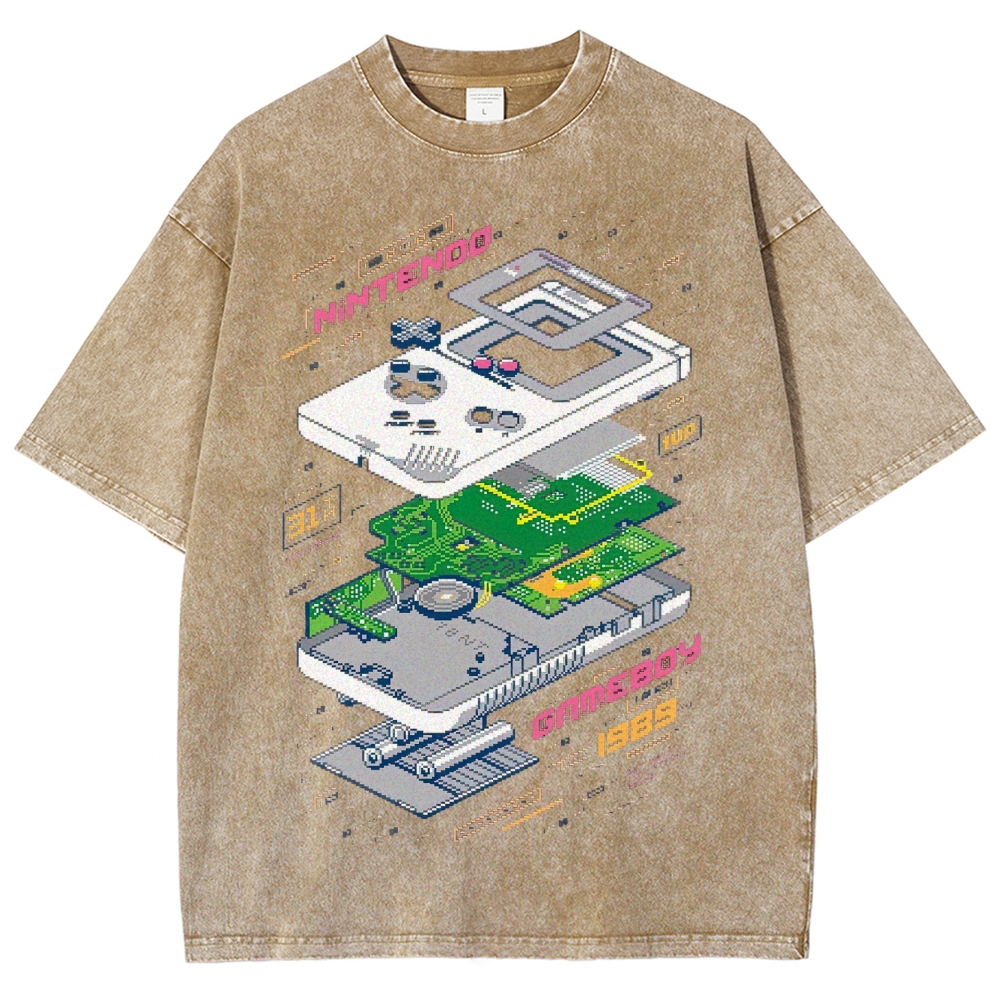 Vintage Game Console Disassembled Washed T-Shirt
