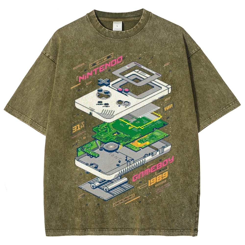 Vintage Game Console Disassembled Washed T-Shirt