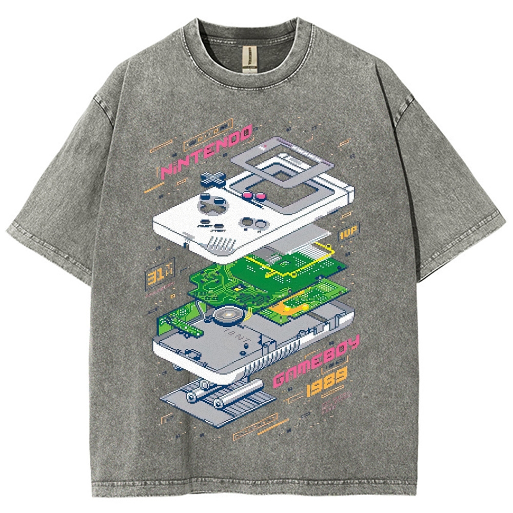 Vintage Game Console Disassembled Washed T-Shirt