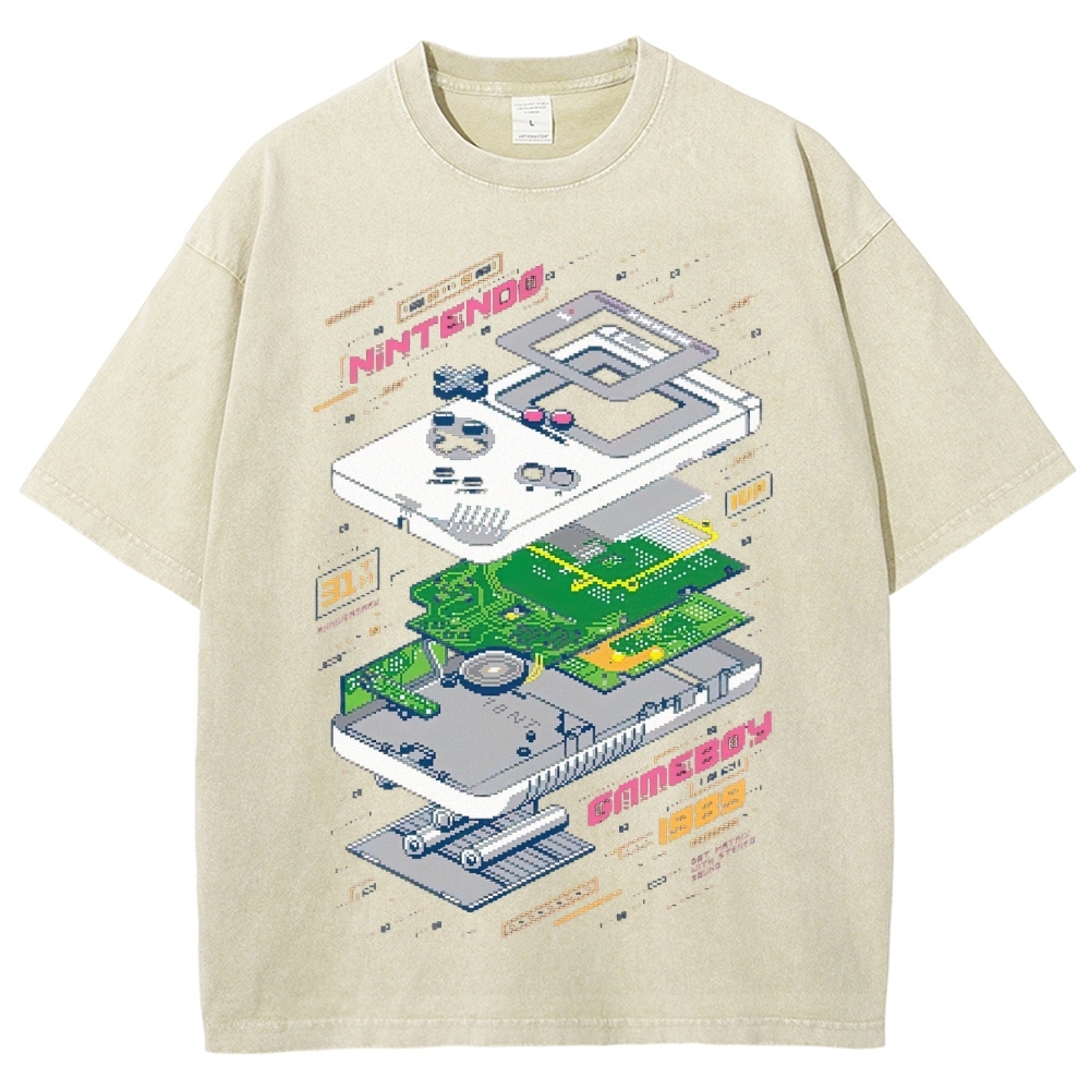 Vintage Game Console Disassembled Washed T-Shirt