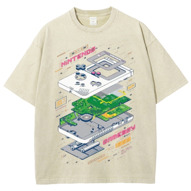 Vintage Game Console Disassembled Washed T-Shirt