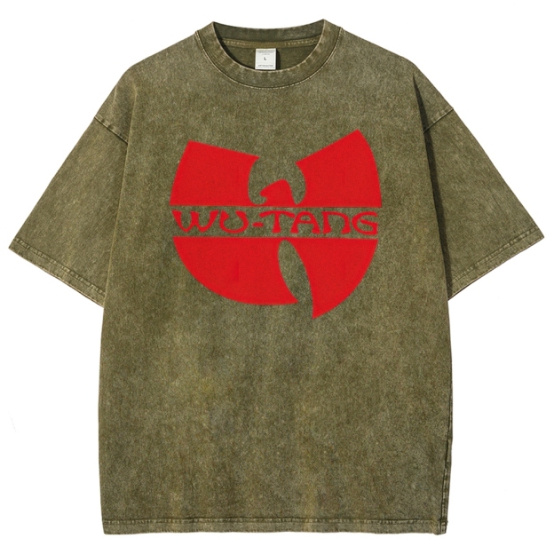 “Wu-Tang Clan Red Logo” Graphic Washed T-Shirt
