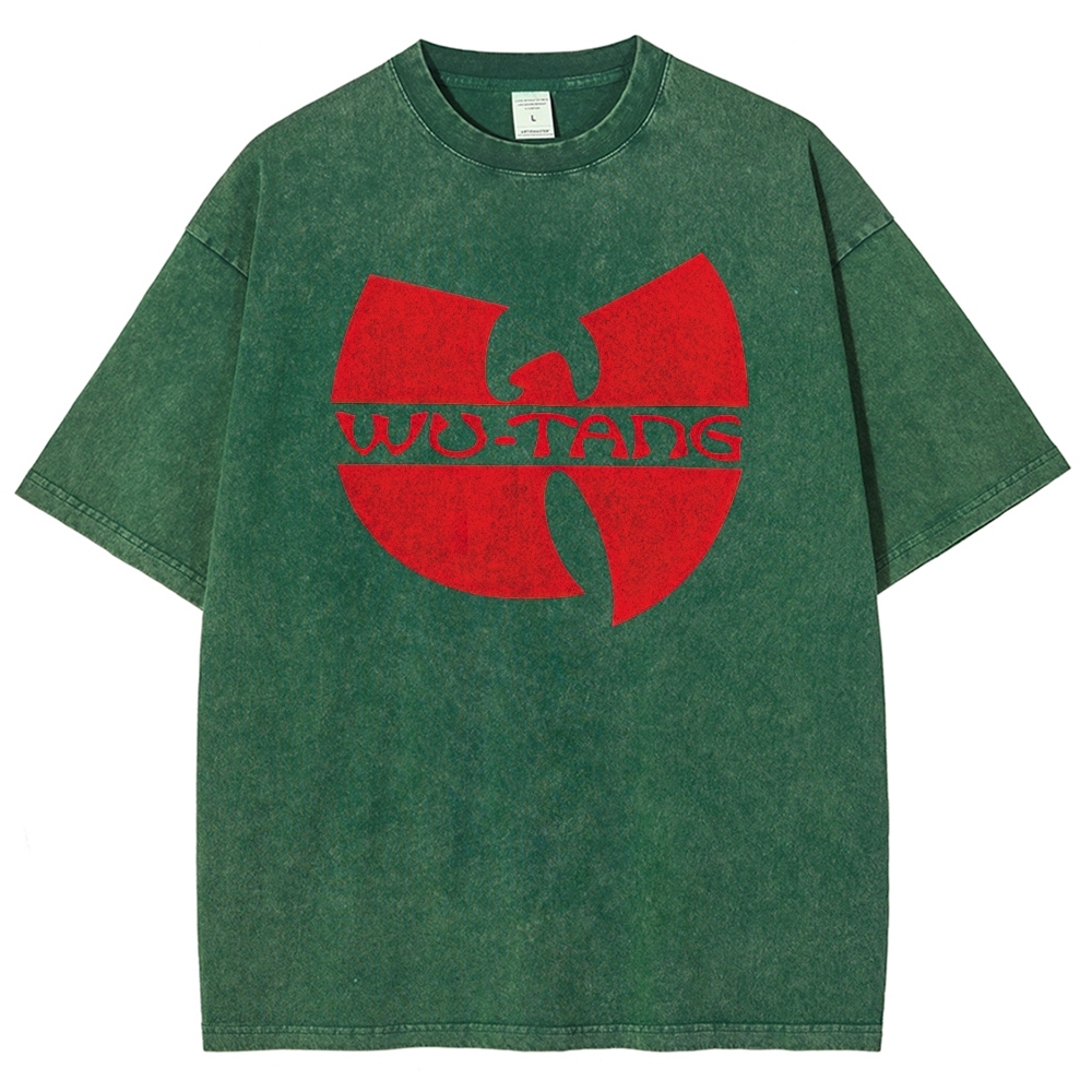“Wu-Tang Clan Red Logo” Graphic Washed T-Shirt