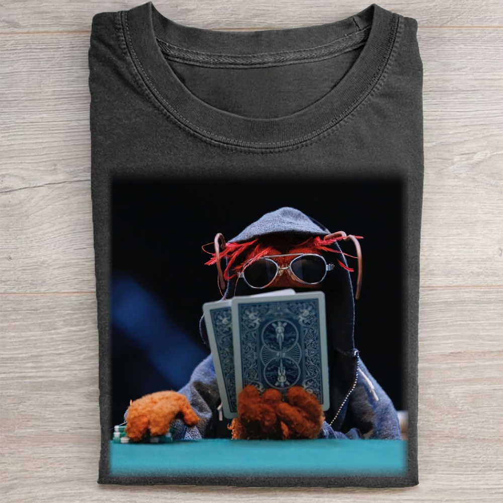 Funny Puppet Poker Washed Tee 