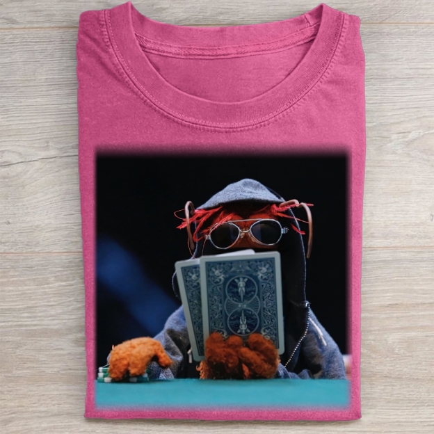 Funny Puppet Poker Washed Tee 