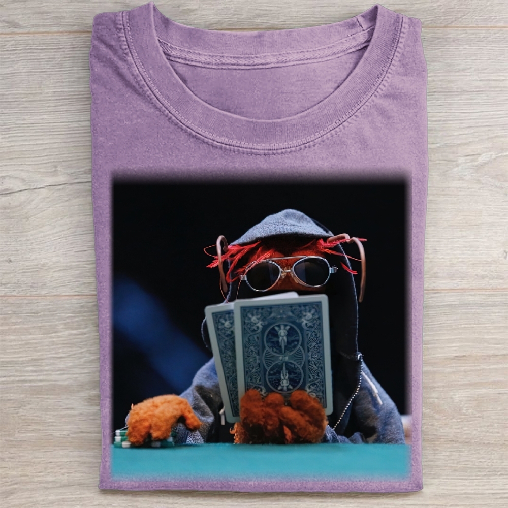 Funny Puppet Poker Washed Tee 
