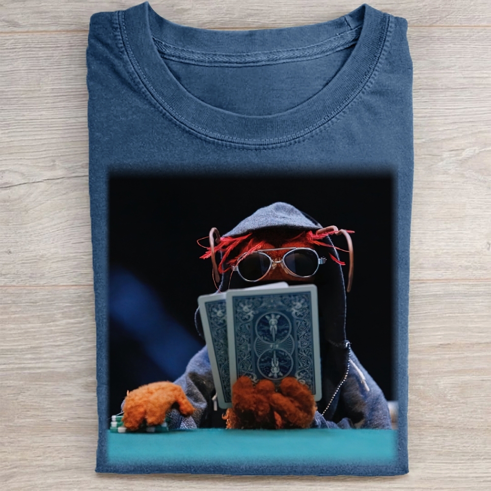 Funny Puppet Poker Washed Tee 