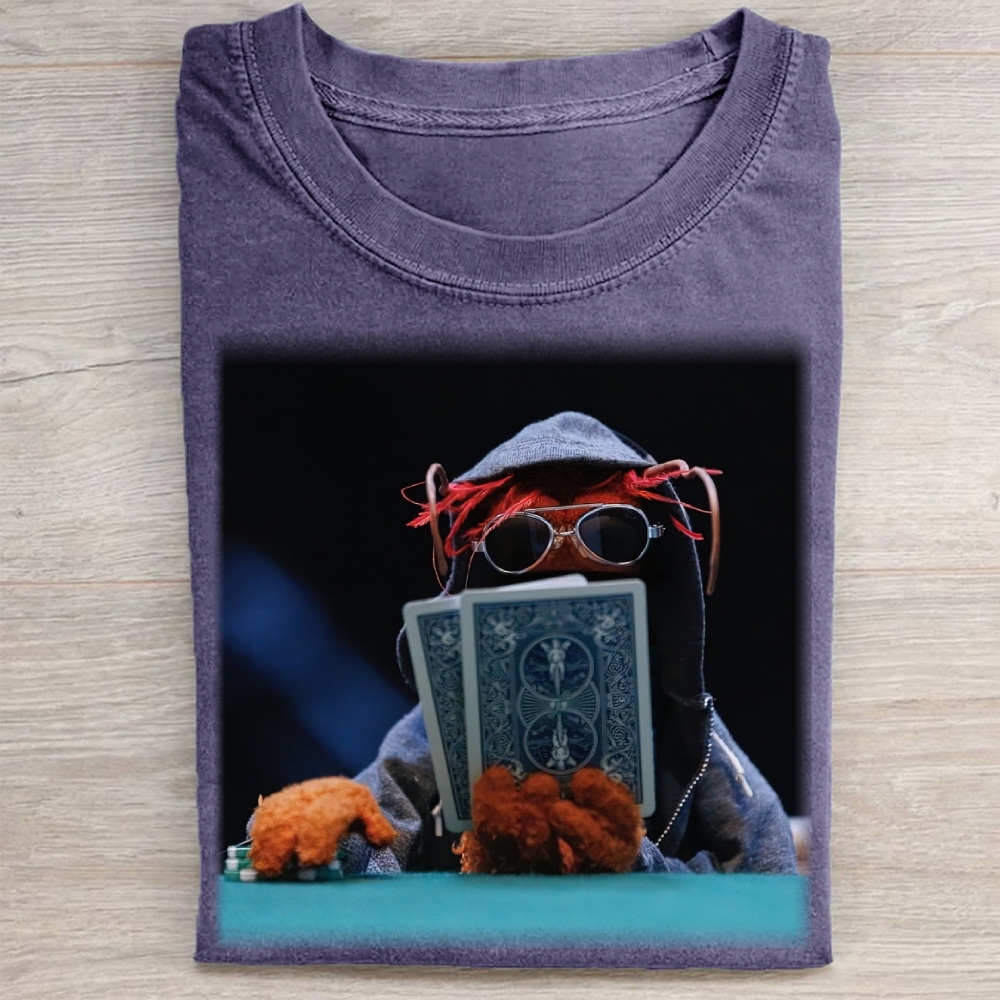 Funny Puppet Poker Washed Tee 